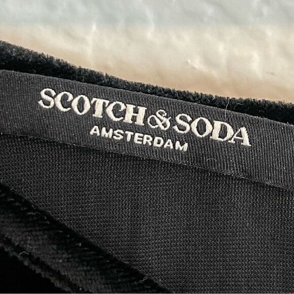 Scotch & Soda Ruched puff-sleeved velvet black top size L. NWT - Picture 10 of 13